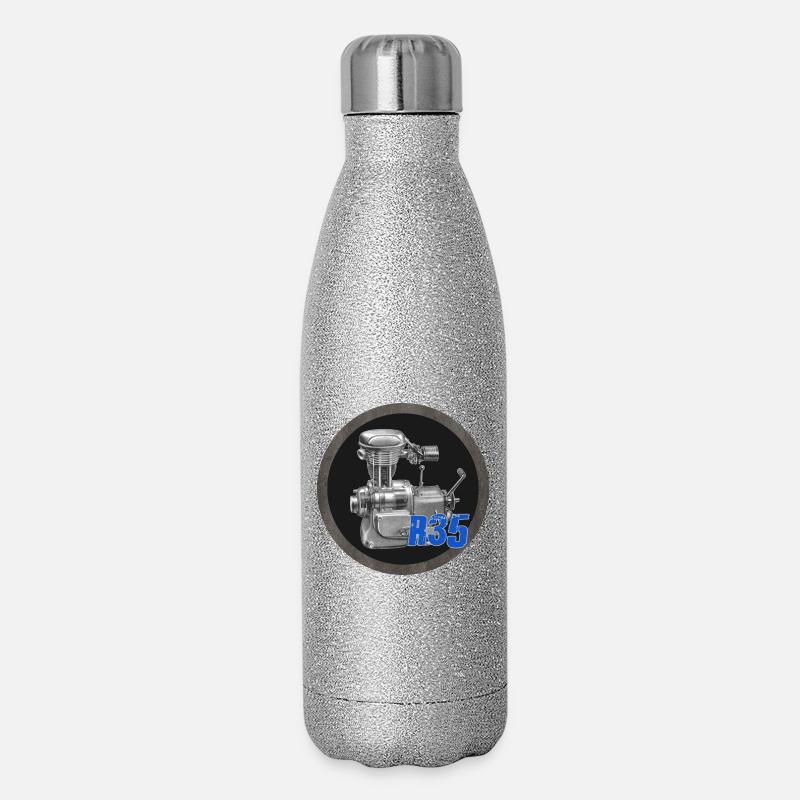 R35 Oldtimer Motorcycle - Glitter Thermal Bottle 500 ml - silver glitter
