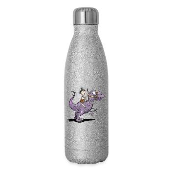 Dinoreiter I Dinosaurier Reiter I Dino - Glitter Thermal Bottle 500 ml - silver glitter - Right