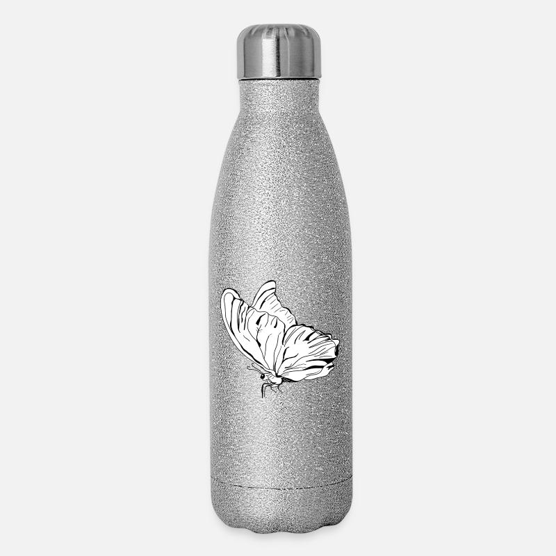 papillon vecter - Gourde isotherme pailletée 500 ml - paillettes argentées