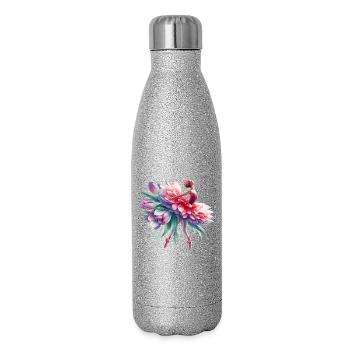 Balletttänzerin mit Tutu - Glitzer Isolierflasche 500 ml - Silber Glitzer - Rechts