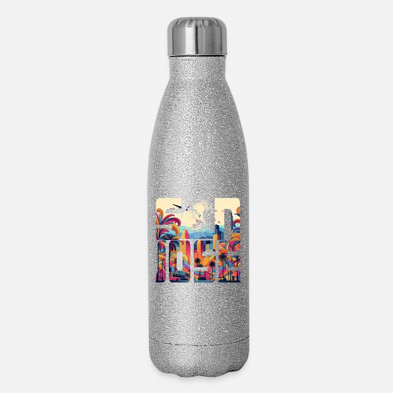 SAN JOSE - Glitzer Isolierflasche 500 ml - Silber Glitzer