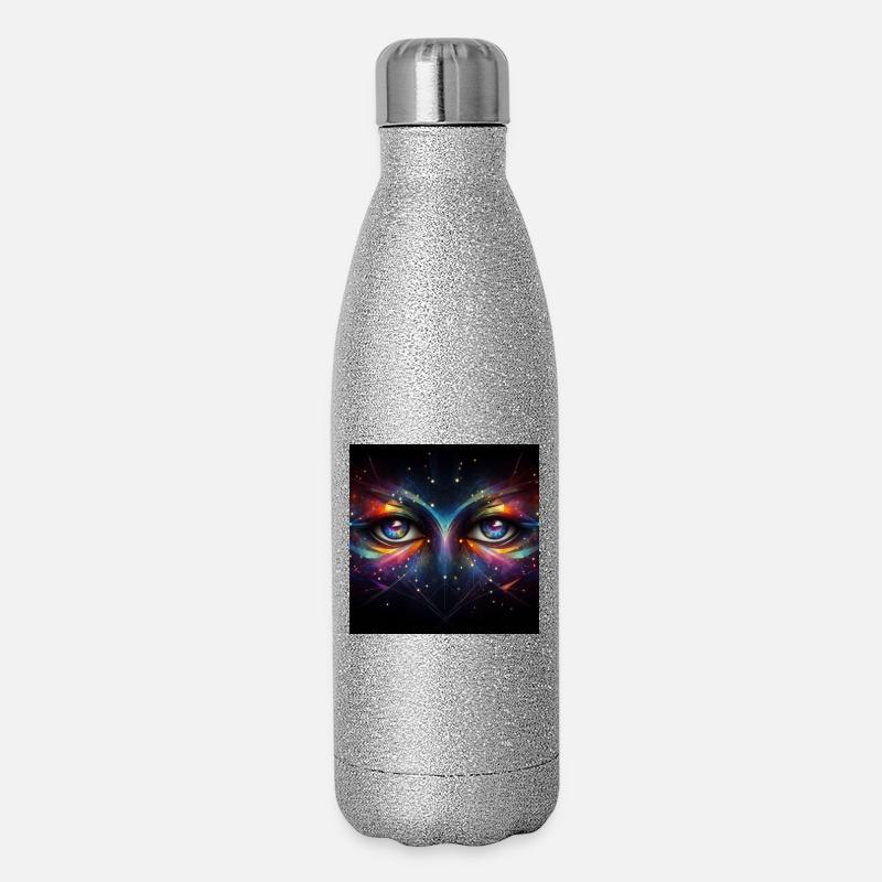 Eyes 3 - Glitter Thermal Bottle 500 ml - silver glitter