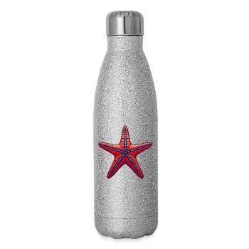 Étoile de mer - Gourde isotherme pailletée 500 ml - paillettes argentées - Droite