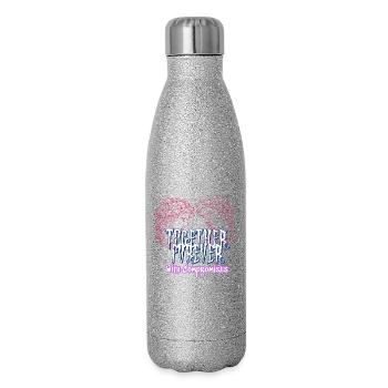 Love and compromise - Romantic collection for couples - Glitter Thermal Bottle 500 ml - silver glitter - Right