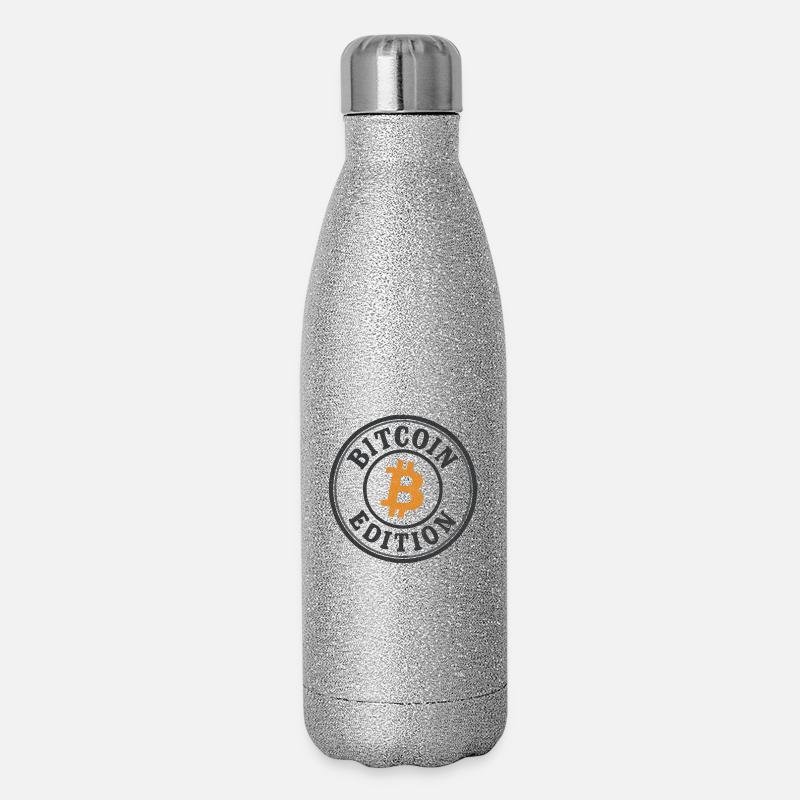 Bitcoin Edition - Glitzer Isolierflasche 500 ml - Silber Glitzer