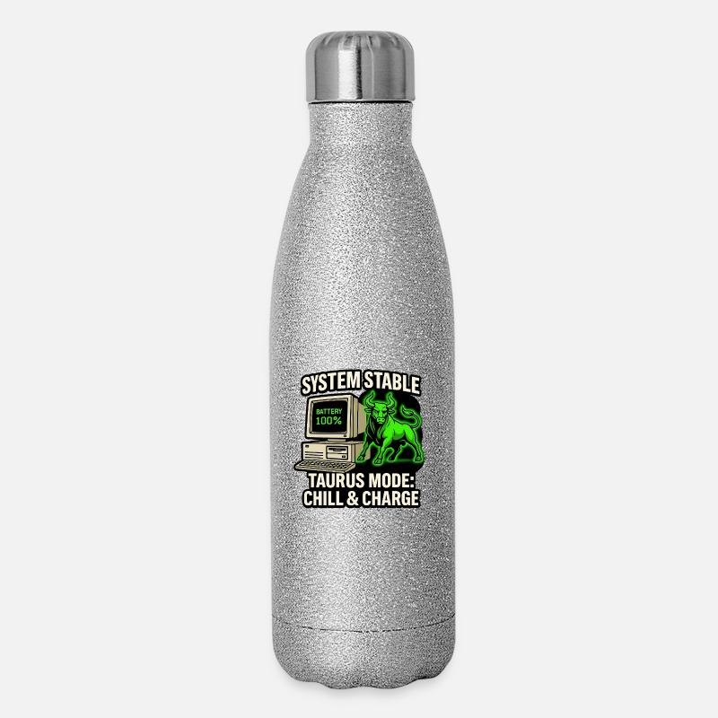 System Stable Taurus Mode Chill & Charge - Glitter Thermal Bottle 500 ml - silver glitter