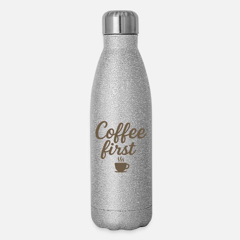 Le café d’abord - Gourde isotherme pailletée 500 ml - paillettes argentées