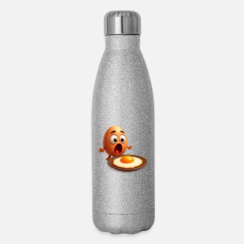 Upset Egg - Glitter Thermal Bottle 500 ml - silver glitter