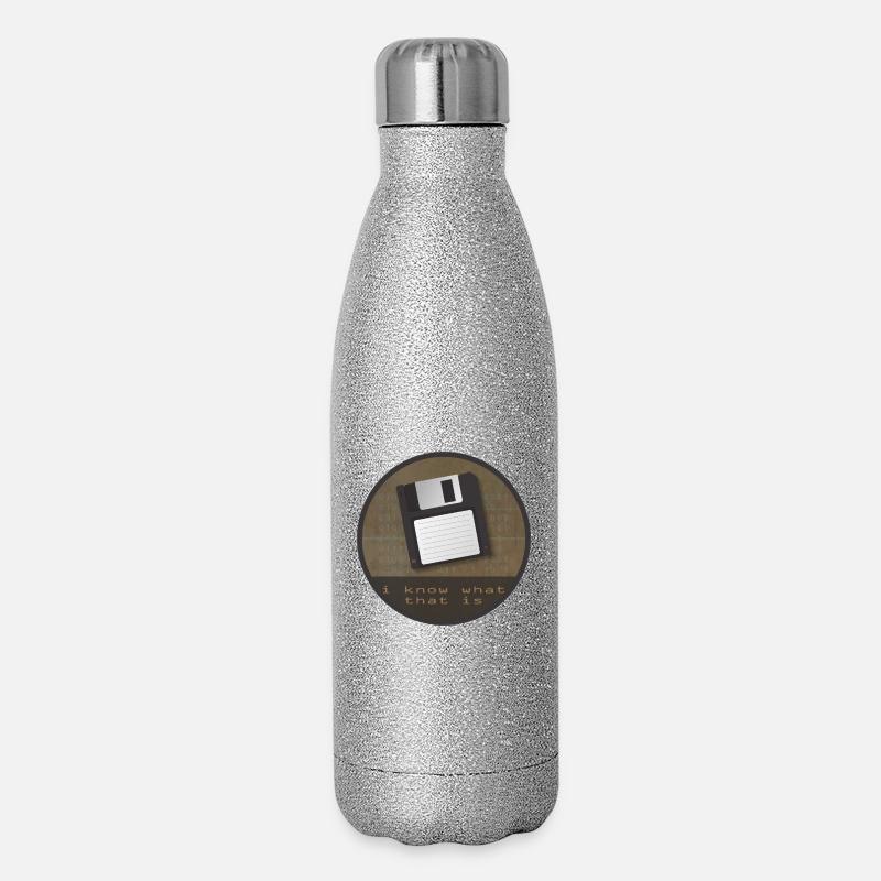 floppy disk - Glitter Thermal Bottle 500 ml - silver glitter