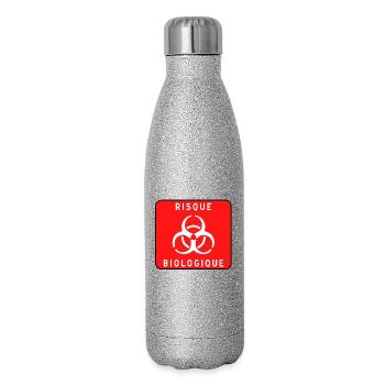 Biologisches Gefahrzeichen, Infektionsrisiko, Material - Glitzer Isolierflasche 500 ml - Silber Glitzer - Rechts