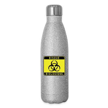 Biologisches Gefahrzeichen, Infektionsrisiko, Material - Glitzer Isolierflasche 500 ml - Silber Glitzer - Rechts