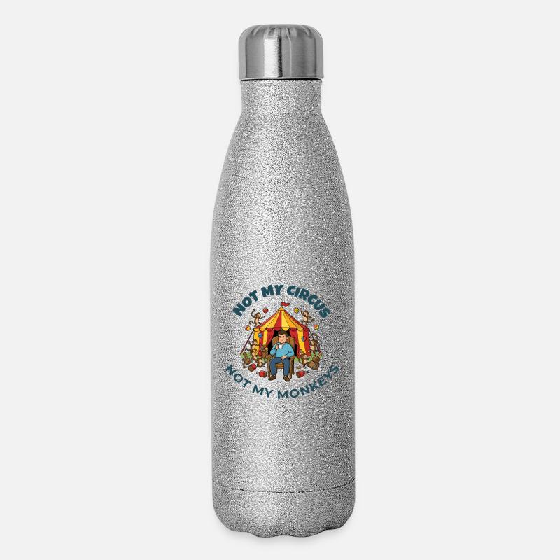 Pas mon cirque, pas mes singes - Gourde isotherme pailletée 500 ml - paillettes argentées