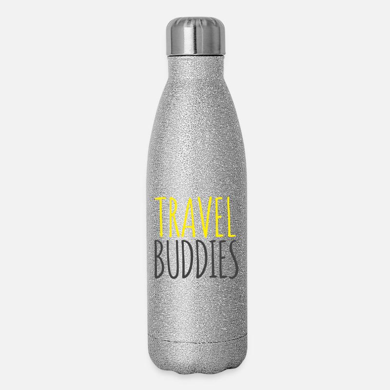 Reisefreunde  - Glitzer Isolierflasche 500 ml - Silber Glitzer