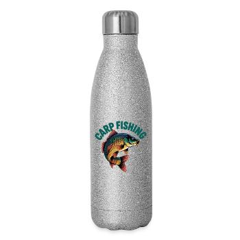Pêche à la carpe - Gourde isotherme pailletée 500 ml - paillettes argentées - Droite