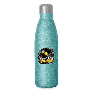 Feel The Pulse - Vinyl DJ Electro Music - Glitter Thermal Bottle 500 ml - blue glitter - Right
