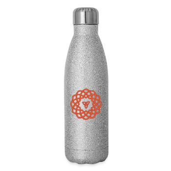 Fleur celte - Gourde isotherme pailletée 500 ml - paillettes argentées - Droite