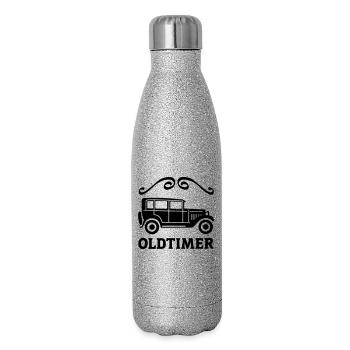 auto oldtimer antik - Glitzer Isolierflasche 500 ml - Silber Glitzer - Rechts