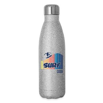 Surfcode - Glitzer Isolierflasche 500 ml - Silber Glitzer - Rechts