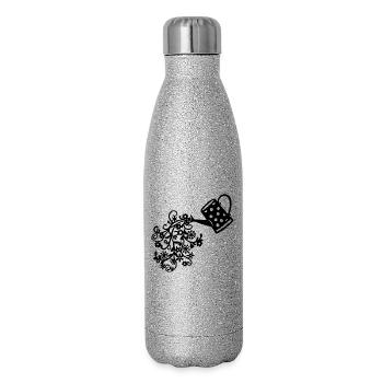 The Return of Spring (Black) - Glitter Thermal Bottle 500 ml - silver glitter - Right