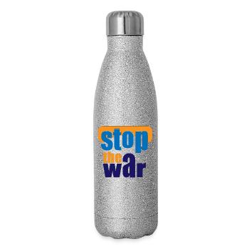 Arrêtez les guerres - Gourde isotherme pailletée 500 ml - paillettes argentées - Droite