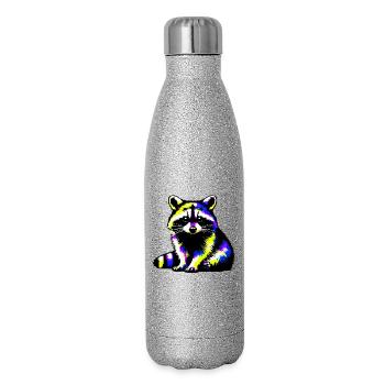 Raccoon - Glitter Thermal Bottle 500 ml - silver glitter - Right