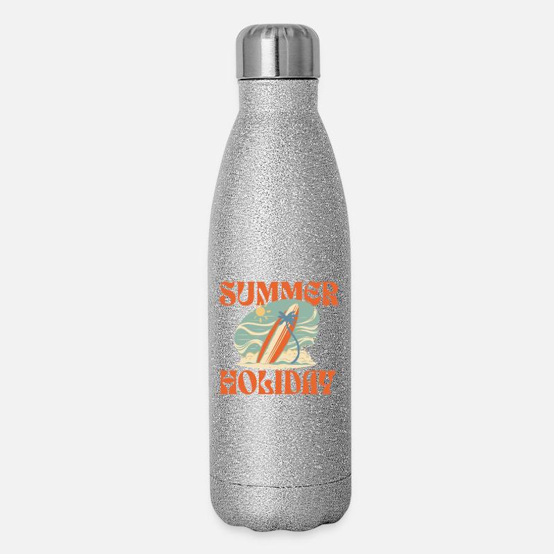 Summer Holiday - Glitzer Isolierflasche 500 ml - Silber Glitzer