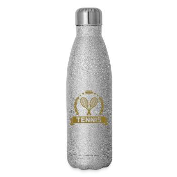 Tennis - Sport - Ball - Player - Game - Sportsman - Glitter Thermal Bottle 500 ml - silver glitter - Right