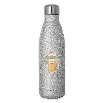 Bière au sommet de la montagne - Gourde isotherme pailletée 500 ml - paillettes argentées - Droite