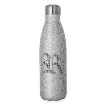 Conception typographique de lettres gothiques R - Gourde isotherme pailletée 500 ml - paillettes argentées - Droite
