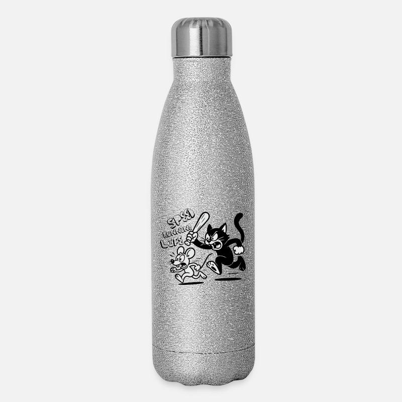 Vie en course de vitesse - Gourde isotherme pailletée 500 ml - paillettes argentées