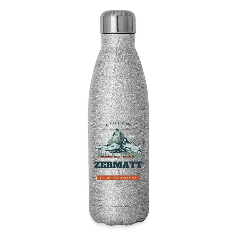 Zermatt badge on a glitter thermal bottle 500 ml