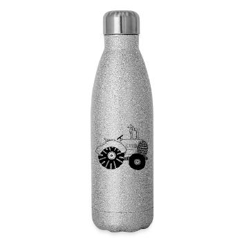 Chic tractor - tractors - tractor - Bulldog - Glitter Thermal Bottle 500 ml - silver glitter - Right