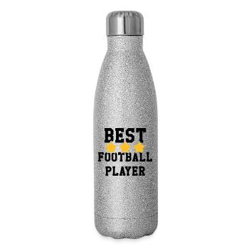 Football / Fußball / Soccer / Fútbol / Calcio - Glitzer Isolierflasche 500 ml - Silber Glitzer - Rechts