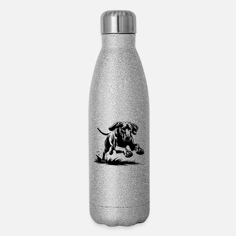 Weimaraner - Glitzer Isolierflasche 500 ml - Silber Glitzer