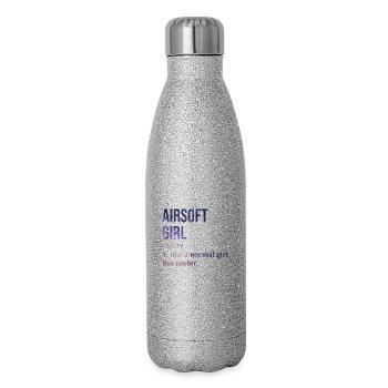 L’airsoft - Gourde isotherme pailletée 500 ml - paillettes argentées - Droite