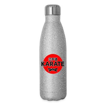 Karate - Glitzer Isolierflasche 500 ml - Silber Glitzer - Rechts
