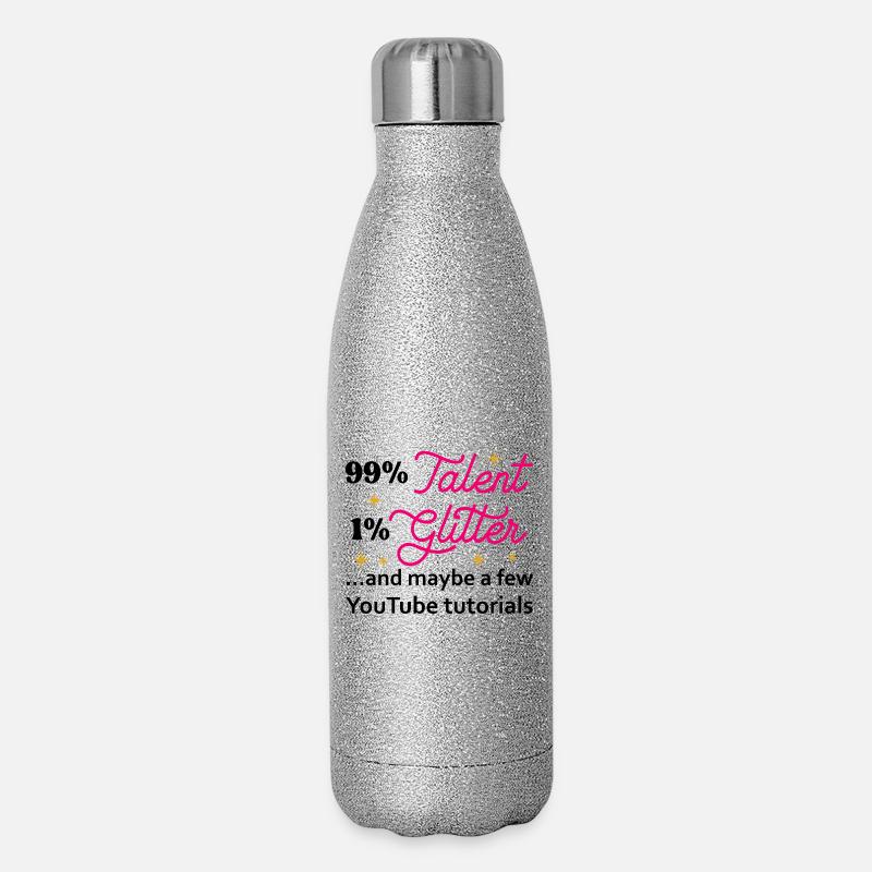Talent Glitter Étoiles Script - Gourde isotherme pailletée 500 ml - paillettes argentées