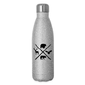 Animal - Gourde isotherme pailletée 500 ml - paillettes argentées - Droite