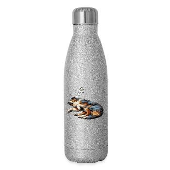 Australian Shepherd Aussie Aussie Owners Aussies - Glitter Thermal Bottle 500 ml - silver glitter - Right