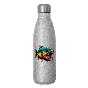 Piranha - Gourde isotherme pailletée 500 ml - paillettes argentées - Droite