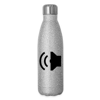 Speaker, Lautsprecher - Glitzer Isolierflasche 500 ml - Silber Glitzer - Rechts