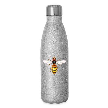 Dessin d’un frelon fascinant - Gourde isotherme pailletée 500 ml - paillettes argentées - Droite