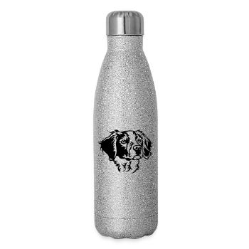 Epagneul Breton Head - Glitter Thermal Bottle 500 ml - silver glitter - Right