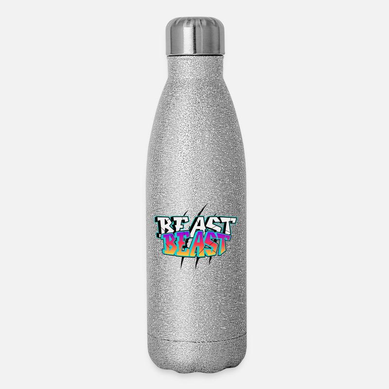 BEAST Graffiti Design - Gourde isotherme pailletée 500 ml - paillettes argentées