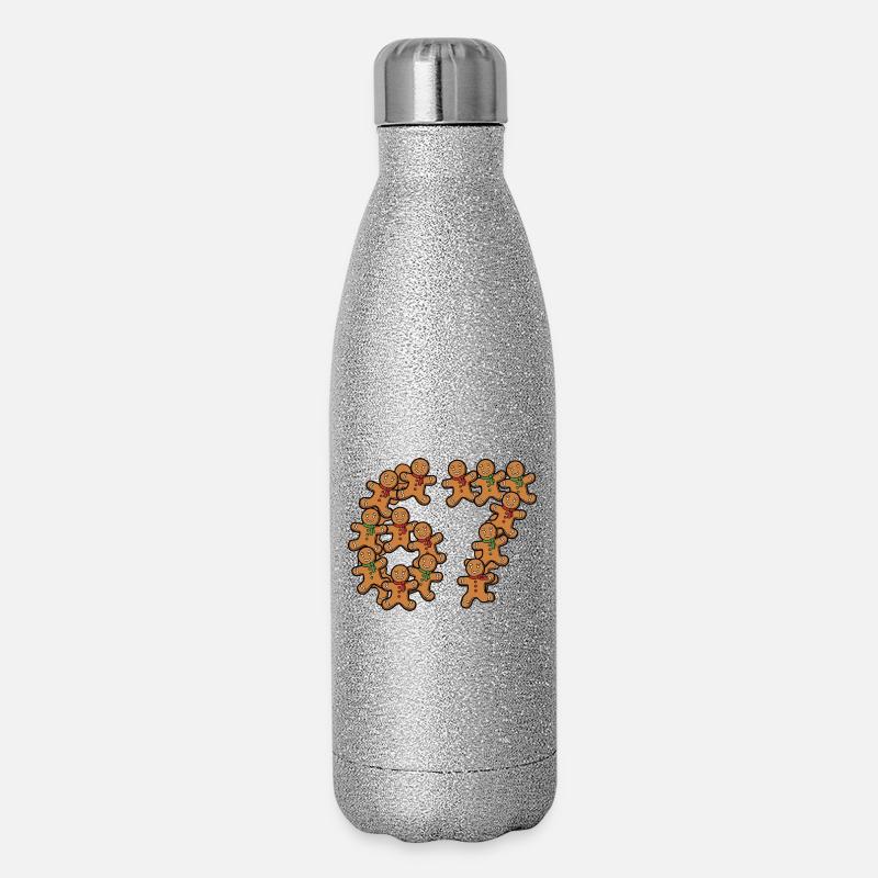 Gingerbread 67 Meme - Glitter Thermal Bottle 500 ml - silver glitter