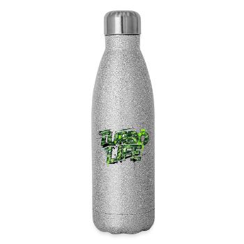 Motif de camouflage Turbo Life pour hommes et vis - Gourde isotherme pailletée 500 ml - paillettes argentées - Droite
