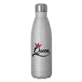 pouvoir des femmes - Gourde isotherme pailletée 500 ml - paillettes argentées - Droite
