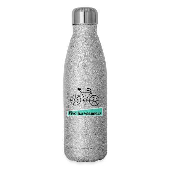 PAPA. OPA. VATERTAG. GELIEBTE. MEISTER - Glitzer Isolierflasche 500 ml - Silber Glitzer - Rechts