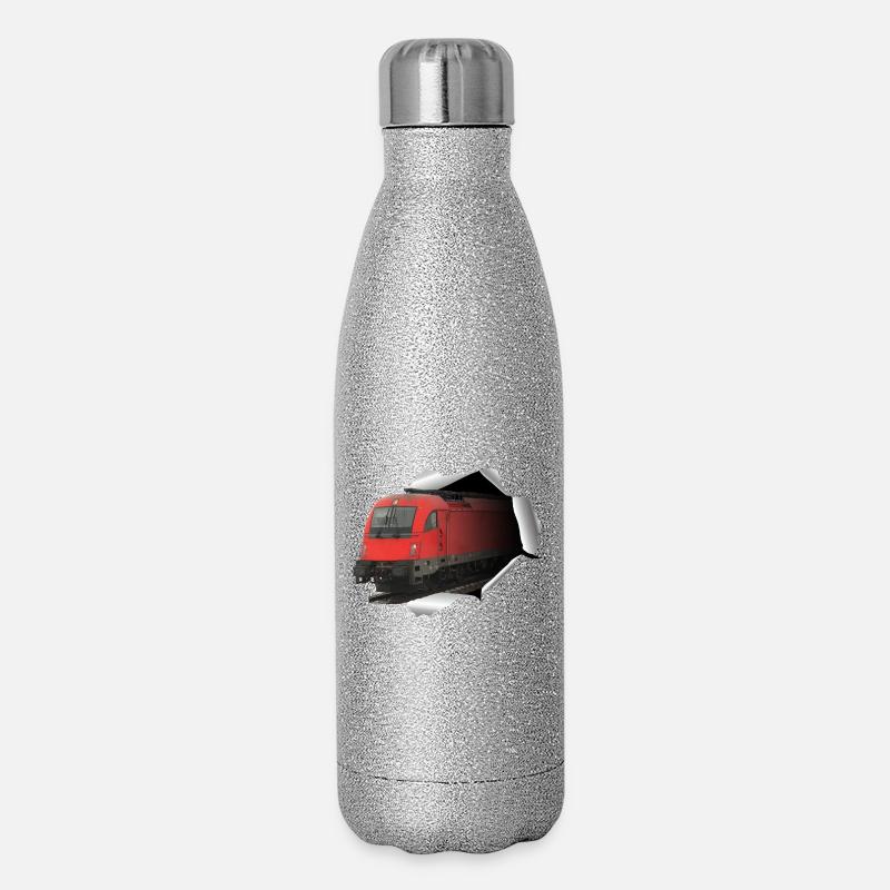 Lok 1216 durchbricht Papier - Glitzer Isolierflasche 500 ml - Silber Glitzer