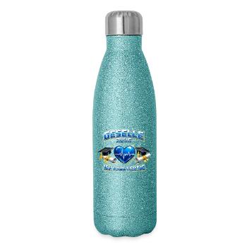 Concours de compagnon 2026 Réussi Don - Gourde isotherme pailletée 500 ml - paillettes bleues - Droite